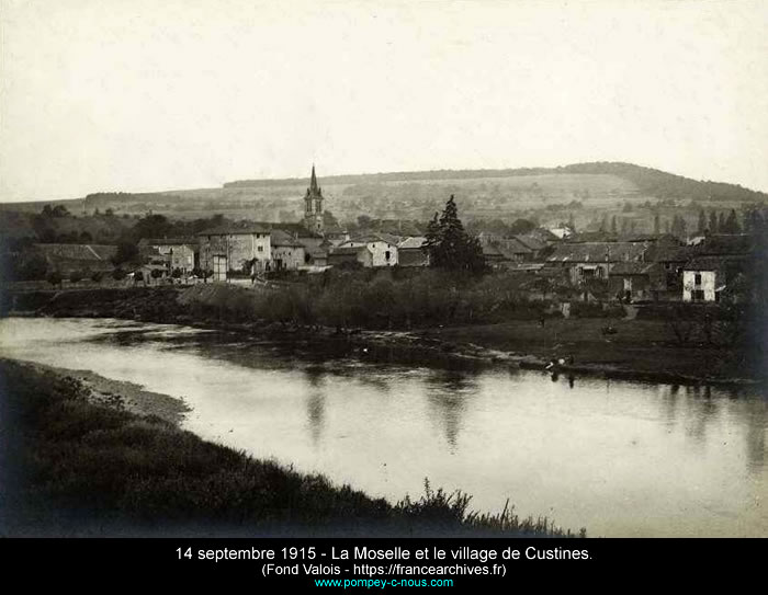La Moselle et le village de Custines