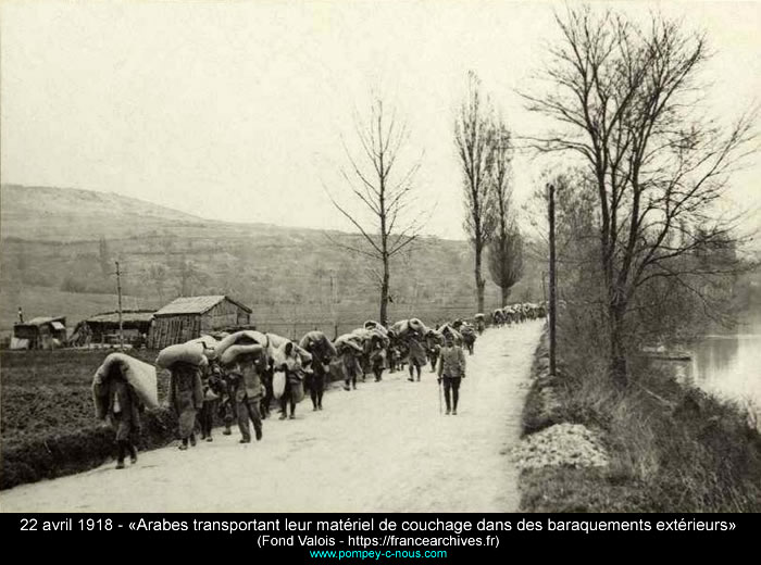 1918 - Custines, changement d'hébergement pour la troupe Arabe