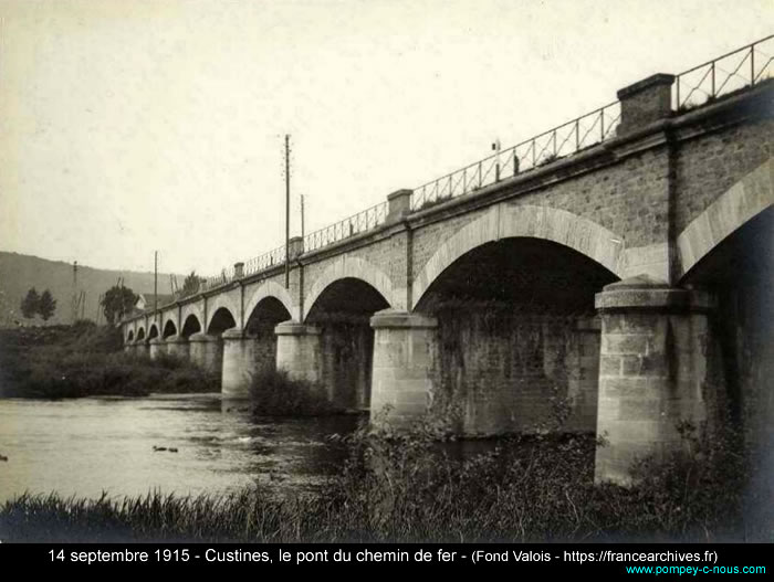 1915 - Pont de chemin de fer à Custines