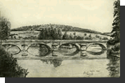 Le pont sur la Moselle entre Frouard et Pompey en 1916  par P. Languet