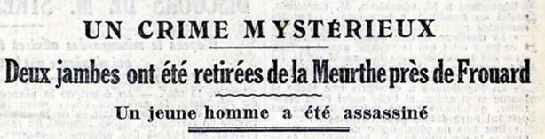 un crime mystérieux près de Frouard
