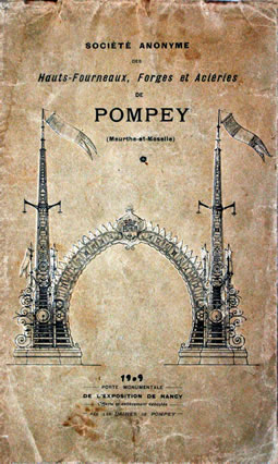 Couverture du livret sur les Forges de Pompey édité à l'occasion de l'exposition de 1909