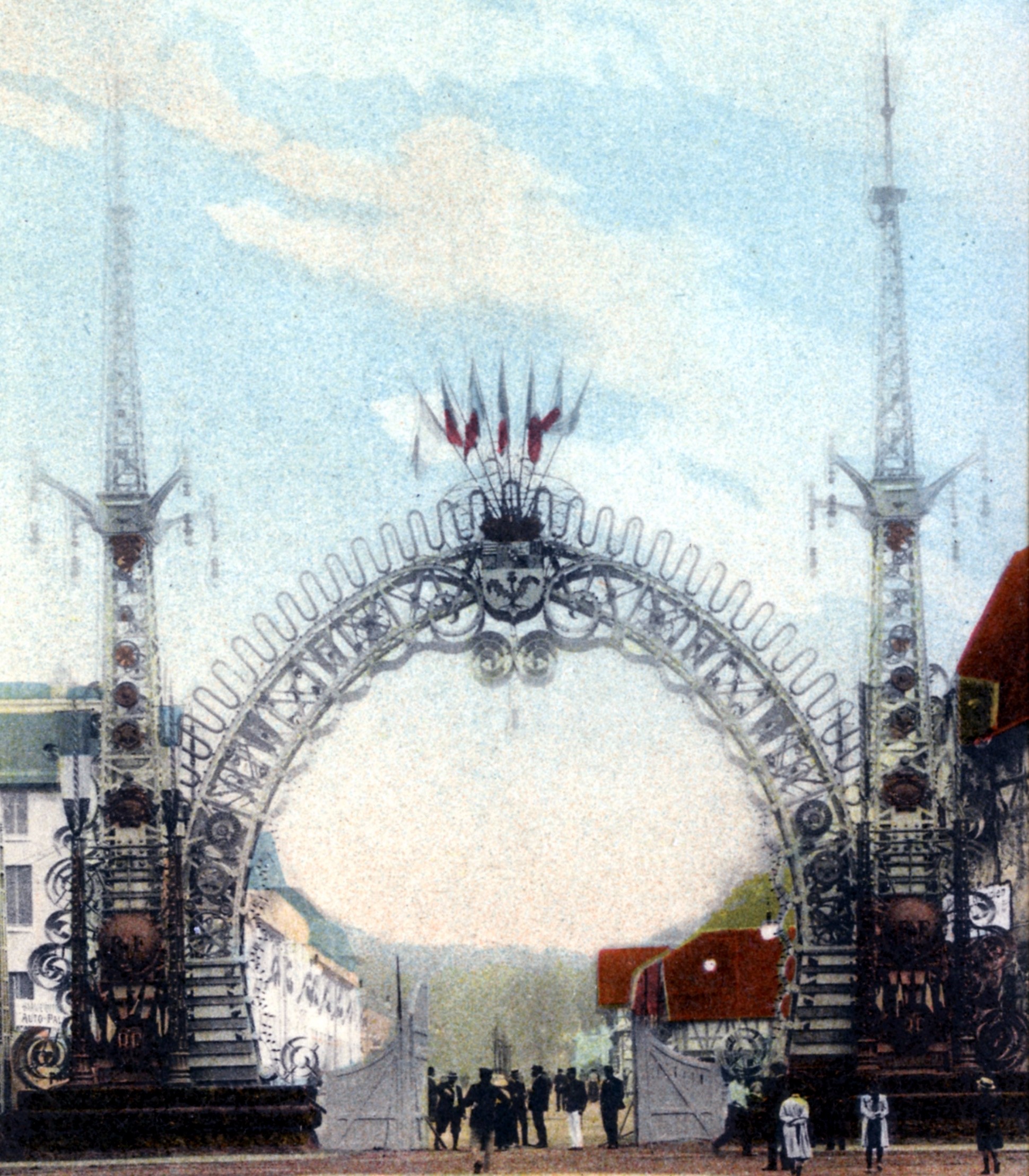 Avec sa porte monumentale, l'entrée du site de l'Exposition de 1909 à Nancy