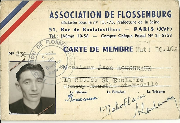 Carte d'Association de Flosseburg de Jean ROUSSEAUX
