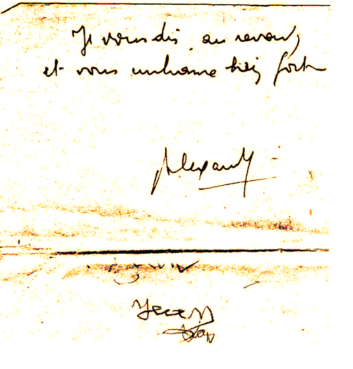 quatrième page de la lettre d'Alexandre du 10 mai 1940 quatrième page de la lettre d'Alexandre du 10 mai 1940