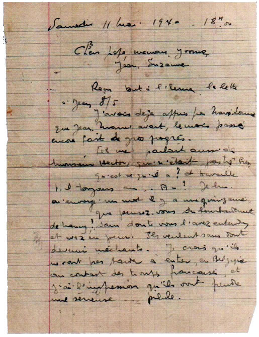 Première page de la lettre d'Alexandre