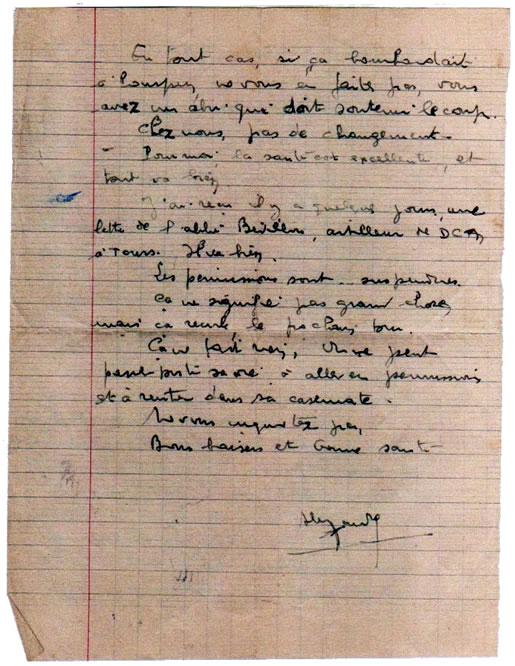 Deuxième page de la lettre d'Alexandre