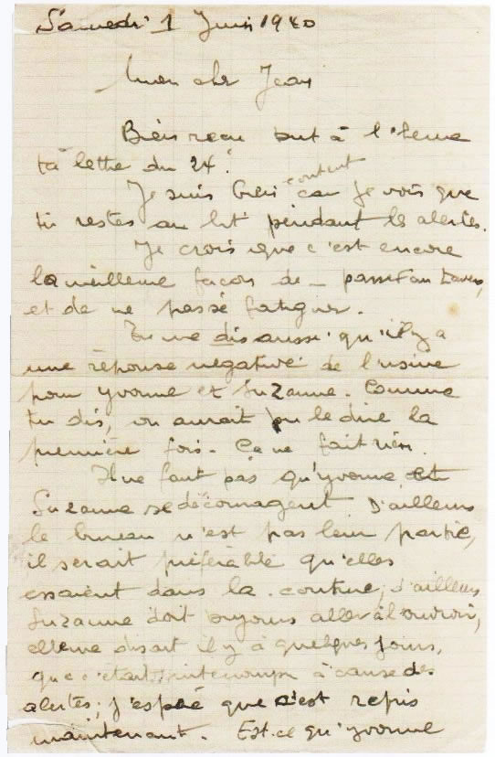 1ère page de la lettre d'Alexandre 1ère page de la lettre d'Alexandre