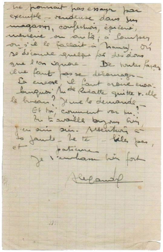 2ème page de la lettre d'Alexandre 2ème page de la lettre d'Alexandre