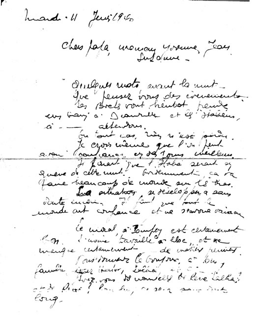 1ère page de la lettre d'Alexandre