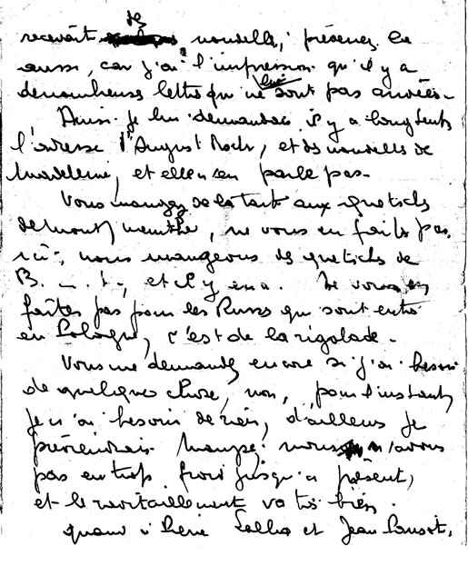 troisième page de la lettre d'Alexandre du 23 septembre 1940 troisième page de la lettre d'Alexandre du 23 septembre 1940