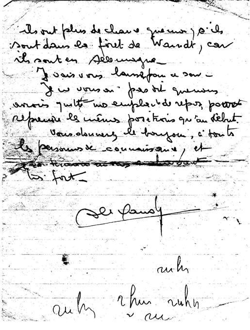quatrième page de la lettre d'Alexandre du 23 septembre 1940 quatrième page de la lettre d'Alexandre du 23 septembre 1940