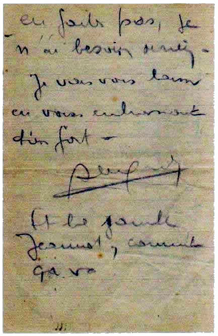 4ème page de la lettre d'Alexandre