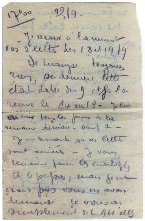 1ère page de la lettre d'Alexandre
