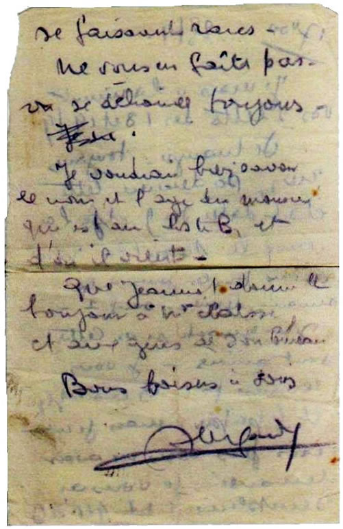 2ème page de la lettre d'Alexandre