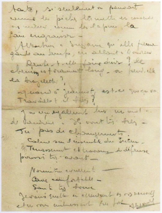 2ème page de la lettre d'Alexandre