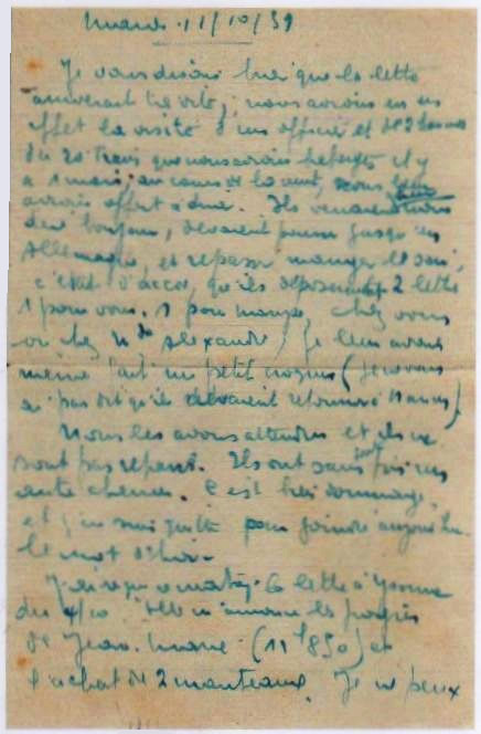 1ère page de la lettre d'Alexandre 1ère page de la lettre d'Alexandre