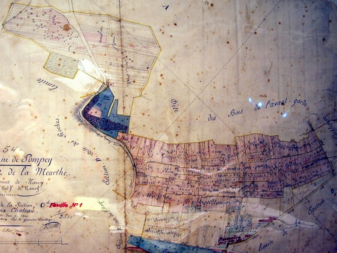 Cadastre de Pompey de 1809 : section B 